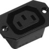 złącze żeńskie do wbudowania pionowego C13 2 + PE 10 A czarny K & B 43R031111 1 szt.