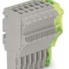 1-wire female connector, 8 pole, pitch 3.5 mm, straight, gray/green-yellow, 2020-108/000-036