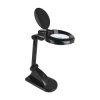 Lampka biurkowa z lupą 3D+12D czarna 30LED GETI