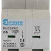 Wyłącznik nadprądowy MCB, Typ C, 2-biegunowy, 6A, 230V, na szynę DIN, Europa EUC2P6C, EUC