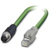 kabel LAN M12 / RJ45, Phoenix Contact 1403496 VS-M12MS-IP20-93B-LI/3,0, SF/UTP, CAT 5e, 3.00 m, zielony