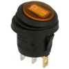 Przełącznik; klawiszowy (kołyskowy); A-605/Y-O; ON-OFF; 1 tor; żółty; podświetlenie LED 12V; żółty; bistabilny; konektory 4,8x0,