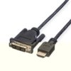 Roline Monitorkabel Dvi (18+1) - Hdmi, M/M, Zwart, 10 M