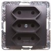 IMPRESJA Gniazdo potrójne b/u 2,5A EURO antracyt GP-3Y/m/50