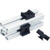 Velcro strap base, for ITEM profiles with 8 mm groove, max. bundle Ø 35 mm, PA-GV, black, (L x W x H) 29 x 26 x 18.1 mm, 3011-16