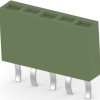Socket header, 5 pole, pitch 2.54 mm, straight, black, 215297-5