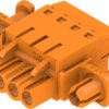 Socket header, 4 pole, pitch 5.08 mm, straight, orange, 1353150000