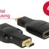 65664 Adapter HDMI Micro-D male > HDMI-A female 4K black