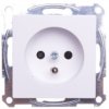 Merten System M Gniazdo Pojedyncze Z/U 16A Ip20 Z Przesłonami Białe Mtn2500-0325