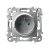 SZAFIR Gniazdo pojedyncze z uziemieniem z przesłonami torów prądowych srebrny GP-1ZZP/m/18