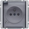 KOS 66 INWEST Gniazdo bryzgoszczelne poj z uziemieniem z przesłoną torów prądowych bez ramki 16A 250V klapka w kolorze osprzętu