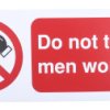 Znak zakazu Sztywny plastik PP Czarny/czerwony/biały Nie eksploatować, Do Not Touch Men Working, Angielski Nie Znak