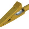 Miniature alligator clip, yellow, max. 4 mm, L 41.5 mm, CAT O, crimp connection, 930318103