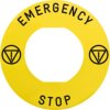 Label, Ø 60 mm, round, for emergency stop pushbutton, ZBY9330M