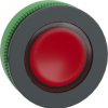 Pushbutton, for universal LED, illuminable, waistband round, red, front ring dark gray, mounting Ø 30.5 mm, ZB5FW343