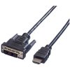 Value 11.99.5519 DVI HDMI Cable 18+1-pin Black 1m Shielded