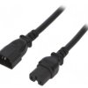 SN28-3/14/3.0BK Kabel: 3x14AWG, IEC C14 męski,IEC C15 żeński, 3m, 15A