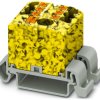 Distribution block, push-in connection, 0.14-4.0 mm², 7 pole, 24 A, 8 kV, yellow/black, 3273218