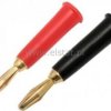 Wtyk banan lutowany plastik złote czarny, czerwony
