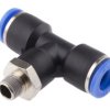 Złączka pneumatyczna Wciskane 10 mm Wciskane 10 mm RS PRO Adapter gwintowany teowy R 1/8 męskie