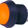 Pushbutton, 1 pole, black, illuminated  (orange), 0.4 A/32 V, mounting Ø 12 mm, IP67, FL12LO5