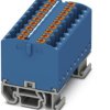 Distribution block, push-in connection, 0.14-4.0 mm², 18 pole, 24 A, 8 kV, blue, 3274146