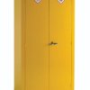 Szafka na substancje niebezpieczne wysokość 1830mm szerokość 915mm 2 -drzwiowa Stal Żółty, zamykana