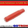 Gniazdo bananowe na kabel AL2319 czerwone
