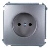 Simon Basic Gniazdo Pojedyncze B/U 16A Ip20 Stal Inox Bmg1.01/21