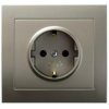 KIER Gniazdo pojedyncze z/u Schuko satyna light GP-1WS/45