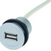 USB 2.0 cable for front panel mounting, USB plug type A to USB socket type A, 3 m, silver, 09454521924