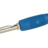 Wtyk bananowy; 4mm; VON30 930 047 102; niebieski; 51mm; lutowany; 30A; 60V; mosiądz niklowany; PVC; Hirschmann; RoHS