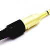 Wtyk Jack 6.3 Stereo Złoty Gumowany Czarny