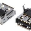 USB-1A20-SMD Gniazdo, 1x port typu A, standard 2.0, do komputera, katowe SMD