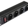 Listwa zasilająca RACK 10 cali 1U 4 gniazda z wyłącznikiem NEKU czarna /1,8m/