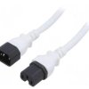 SN28-3/14/5.0WH Kabel: 3x14AWG, IEC C14 męski,IEC C15 żeński, 5m, 15A
