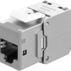 Keystone-modul RJ45 CAT 6A, STP, Slim, jasnoszary...