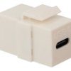 Adapter gniazdo / gniazdo; Keystone; 2965-2; USB C; na panel; zatrzaskowe; proste; biały; RoHS