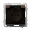 SONATA Gniazdo pojedyncze z uziemieniem schuko IP44 czekoladowy metalik GPH-1RS/m/40/d OSPEL