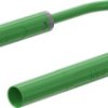 Safety measuring lead with (4 mm lamella plug, straight) to (4 mm lamella plug, straight), 0.5 m, green, PVC, 1.0 mm², CAT II, 6