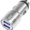 LogiLink Ladegerät Ładowarka USB 10.5 W 2x USB-A srebrny samochód osobowy z młotkiem awaryjnym