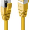 kabel LAN LINDY 47861, 1 szt., RJ45, CAT 6a, S/FTP, 0.50 m, żółty
