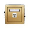 DECO Gniazdo telefoniczne pojedyncze 1xRJ11, 4-stykowy, beznarzędziowe złoty 29DGT-1