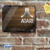 80's Retro Atari Logo on Wood Effect - Printed - Metal Sign