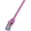 LogiLink CQ3039S RJ45 Patch Cable CAT 6A S/FTP 1m Pink Flame-Retardant 1pc