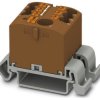 Distribution block, push-in connection, 0.14-4.0 mm², 7 pole, 24 A, 8 kV, brown, 3273208