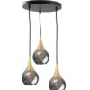 Lampa wisząca nowoczesna 3x E27 LACRIMA SMOKY/GOLD