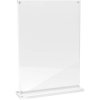 Maul 1948205 MAULvision Acrylic T-Shape Table Sign Holder, A5, Magnetic, Clear
