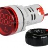 Amperomierz LED; 230V AC; 28mm 0-100A; czerwony