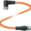 Pepperl+Fuchs 70128170-100001 Złącze konfekcjonowane czujnika/aktuatora V1-W-OR0,6M-PUR-A1-V1-G, piny: 4, 4, 0.6 m, 1 sz